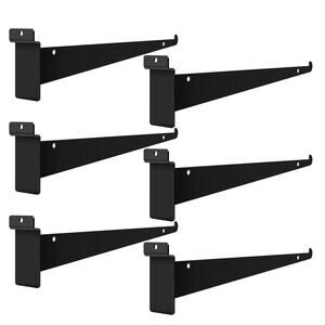 6 Pack Slatwall Knife Shelf Brackets 12" Heavy Duty Metal Shelf Brackets w/ Lip